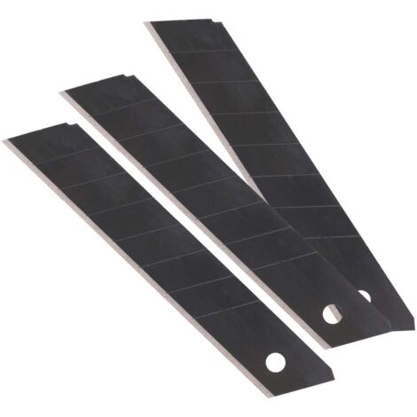 smart by Leviatan Lame di ricambio per taglierino, coltello universale, coltello tascabile, grande 18 mm a'10, nero