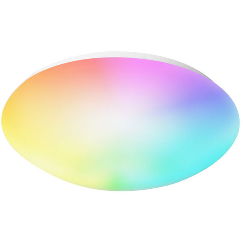 Smart Ceiling Light 14-inch 20W Flush Mount Wi-Fi Ceiling Lamp 2700K-6500K White & RGB Multicolored Dimmable Ceiling Lights Voice Control APP Control