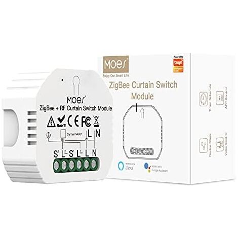 Smart Curtain Switch Module for Motorized Electric Roller Shutter Motor, Tuya ZigBee Hub erforderlich, Compatible with Alexa Echo Google