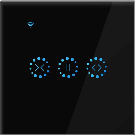 Smart Curtain Switch Switch Wifi sans fil Stores électriques Switch Interrupteur mural tactile avec minuterie Alexa Google Home Assistance (Noir)