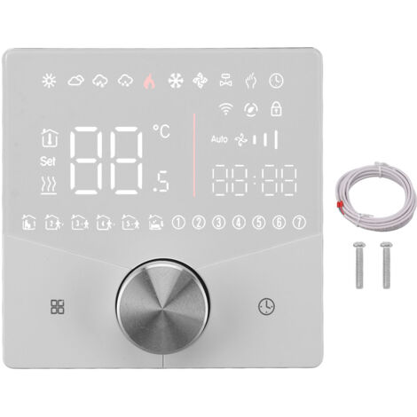 Smart Digital Thermostat LCD Color Display Precise Control Intelligent Temperature Controller White