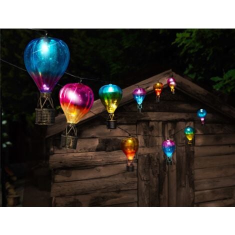Smart Garden 10 Solar SkyRunner Hot Air Balloon String Lights Lightbulbs LED