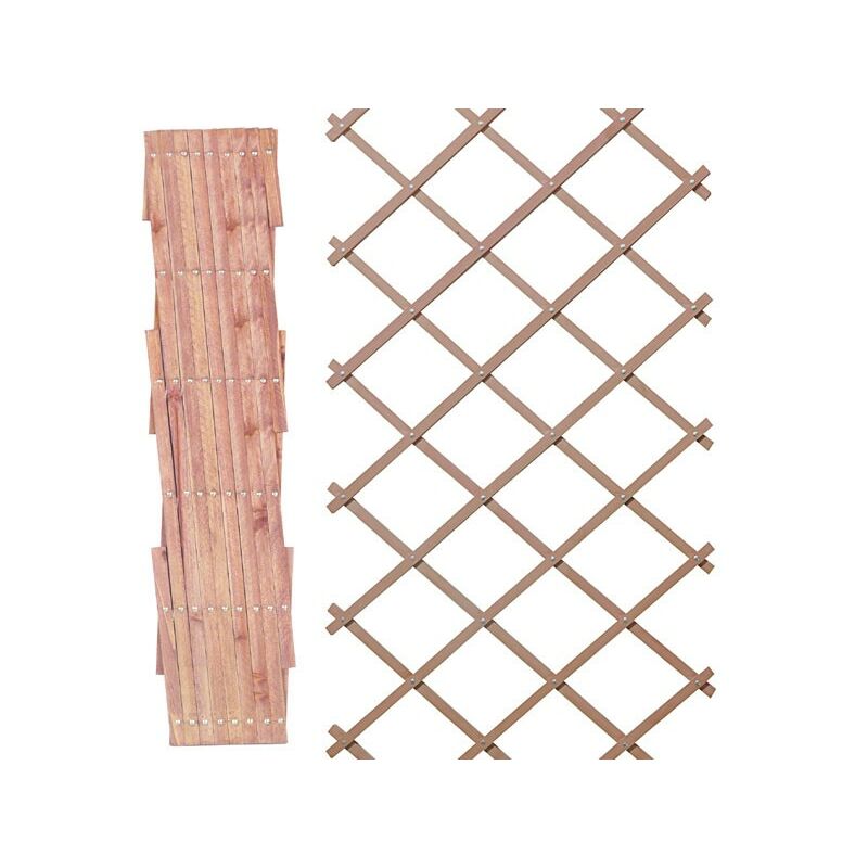 1.8m x 0.6m Expanding Riveted Tan Trellis Screen Garden Plant - Smart Garden