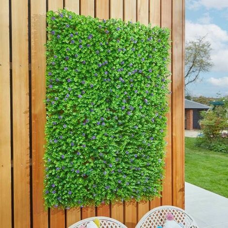 Smart Garden 60 x 40cm Violet Bloom Leaf Screening Panel Wall Cover Faux Trellis