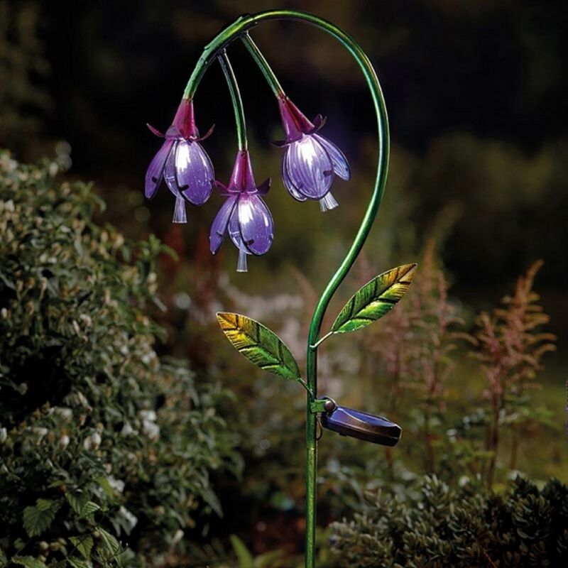 Smart Garden - Fuchsia Flower Purple Glass Solar Stake Light Garden LED 1012602