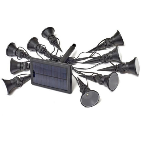 Smart Garden Guirnalda multi-focos negra 10 LED solar