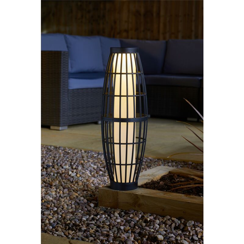 Solar Conga Patio Decking Lantern Light Garden Black 60cm - Smart Garden