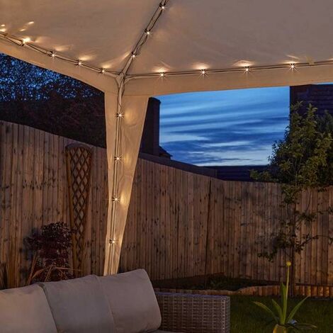 Smart Garden Solar Gazebo String Lights 3 x 3m 140 LEDs Multi Function Warm