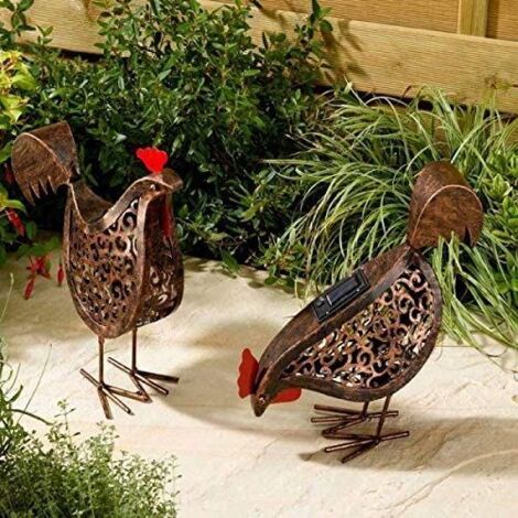 Smart Garden Solar Hens Bird Silhouette Light Garden Light Figure Ornament