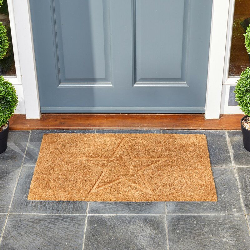 Star Struck Etched Patterned Doormat Coir PVC Back Outdoor Mat - Smart Garden