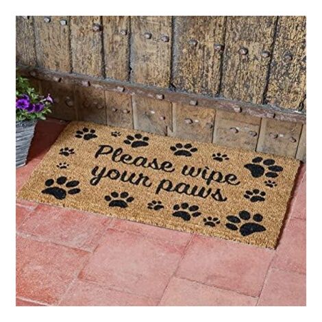 Smart Garden Wipe Your Paws Print Patterned Doormat Coir PVC Back Outdoor Mat