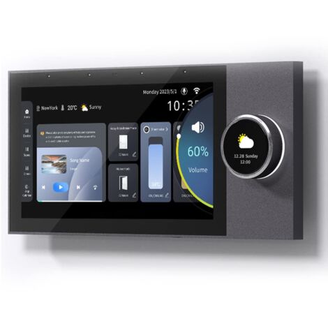 Smart Home Control Panel, 7 Inch Dimmer Switch and Background Music Player, Smart Life Tuya App Control Timer Switch for Smart Devices, Support Video Doorbell