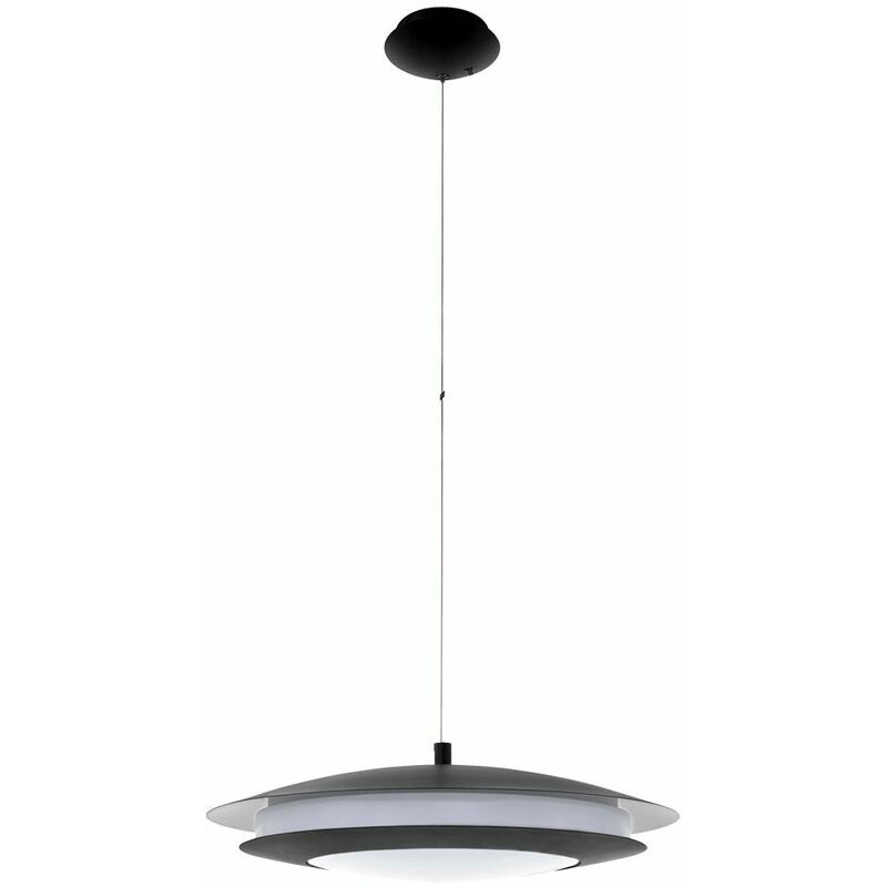 Image of Lampada a sospensione tavolo da pranzo lampada da soggiorno nera, led rgb Smart Home dimmerabile cct, led 27W 3400lm 2700-6500K, DxH 48.5x150 cm