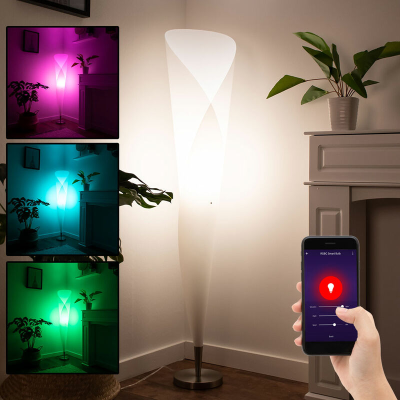 Etc-shop - LED Stehleuchte Smart Standlampe RGB Beleuchtung App- und Sprachsteuerung Farbwechsler Höhe 143,5CM Wohnzimmer Schlafzimmer Flur Diele