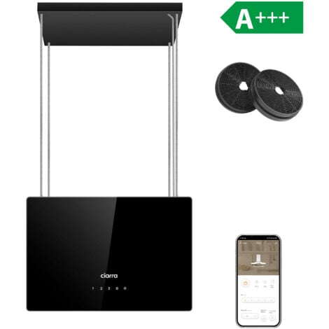 Smart Hotte Ilot APP Contrôle Classe A+++ 700m3/h Booster UV Traitement Ciarra CD4850B