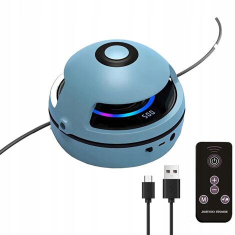 Smart Jump Rope Machine - Smart Jump Rope - Fully Automatic Electric - Blue - Bluetooth Music - With LED Display - Counter - 1-10 Speed Settings - Non-Slip Bottom