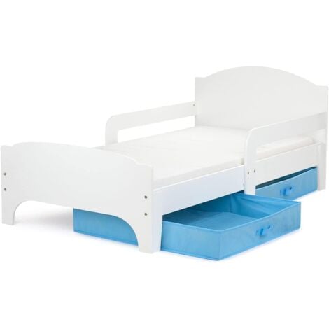 LEOMARK SMART Kinderbett aus Holz - WHITE - Einzelbett mit Schubladen und Matratze (140/70 cm)