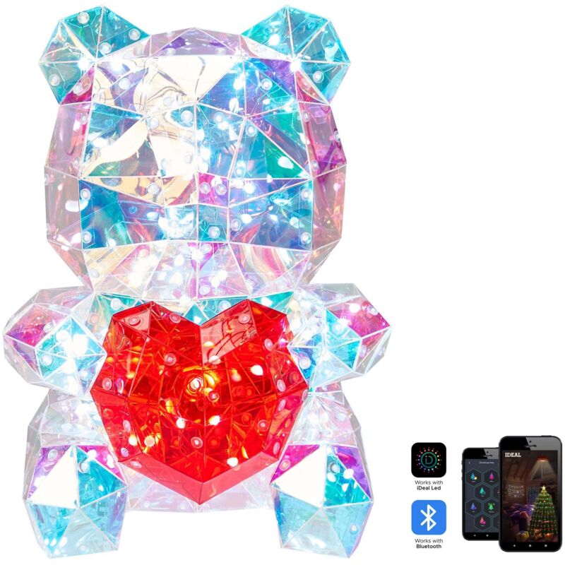 Beliani - Smart led Decor Iridescent Teddy Bear Holographic rgb with App usb Powdered Multicolour Rigel