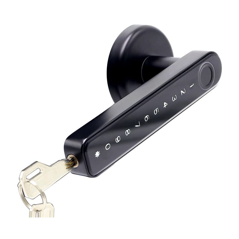 Smart Lock, Fingerprint Unlock, Code, APP, Password, Key, USB Charging, Bluetooth, Black