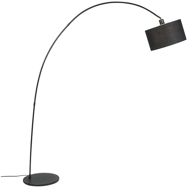 Qazqa Smart Modern Arc Lamp Black Incl. A60 Wifi - Vinossa