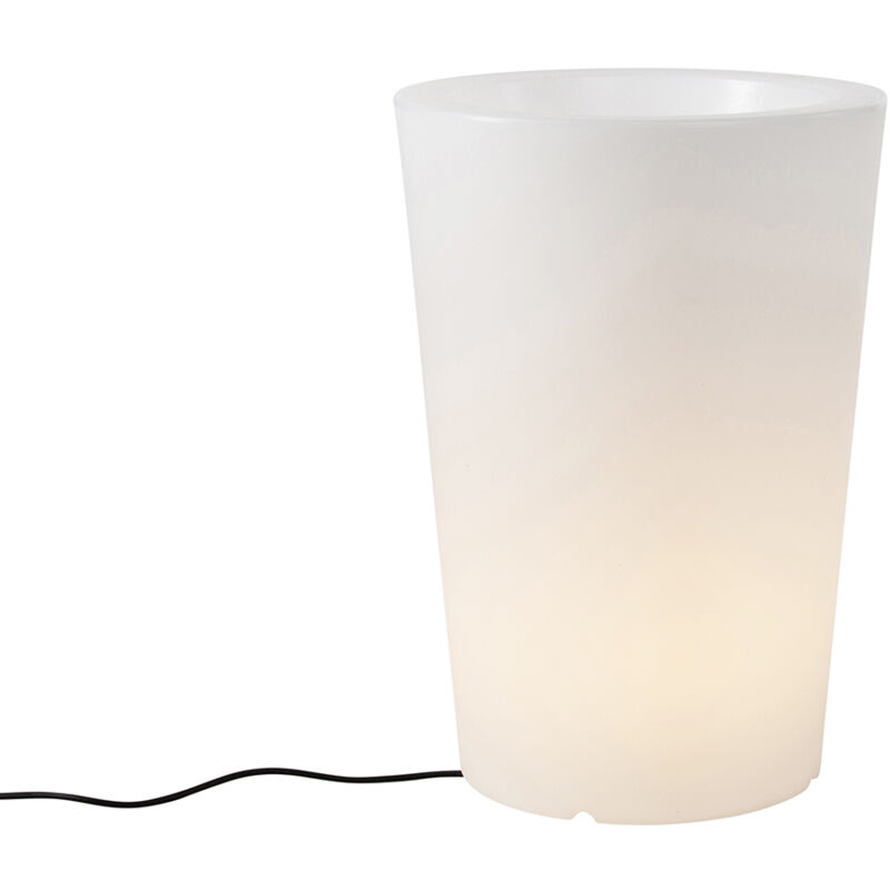 Qazqa - Smart Outdoor Floor Lamp Planter White Ip65 Incl. Led Wifi A60 - Verano