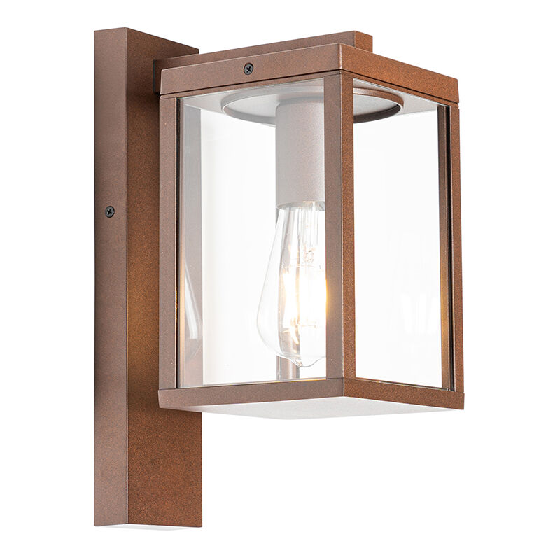 Qazqa - Smart Outdoor Wall Lantern Rust Brown Ip44 Incl. Wifi St64 - Charlois