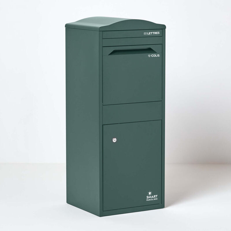 Homescapes Smart Parcel Box® Large Curved Top Front Access Secure Delivery Box in Green