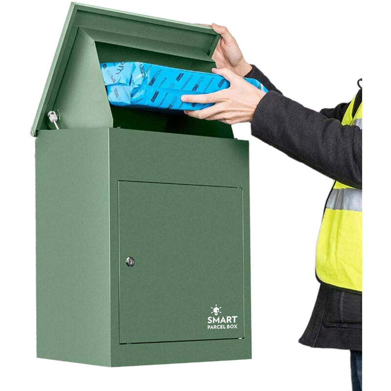 Homescapes - smart parcel box Boîte à colis moyenne Verte à accès frontal