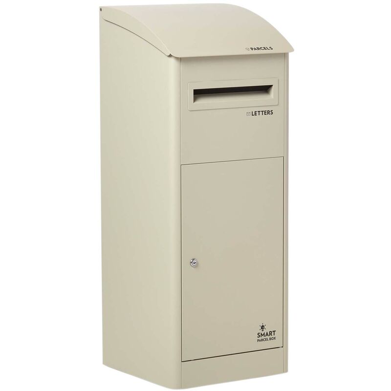 Free Standing Postal Box Letter Box with Slanted Top, Front Access, Cream - Cream - Smart Parcel Box