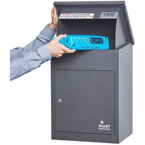 SMART PARCEL BOX® Medium Wall Mounted Parcel Box Front Removal Grey