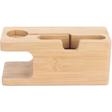 Smart Phone Rack Watch Charging Stand Bamboo Storage Rack for Living Room Bedroom Use