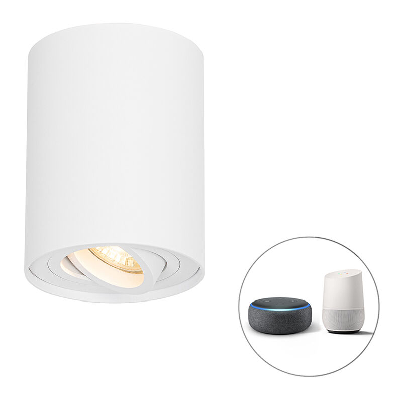 Qazqa Smarter Deckenspot Weiß Verstellbar Inkl. Wifi Gu10 - Rondoo Up