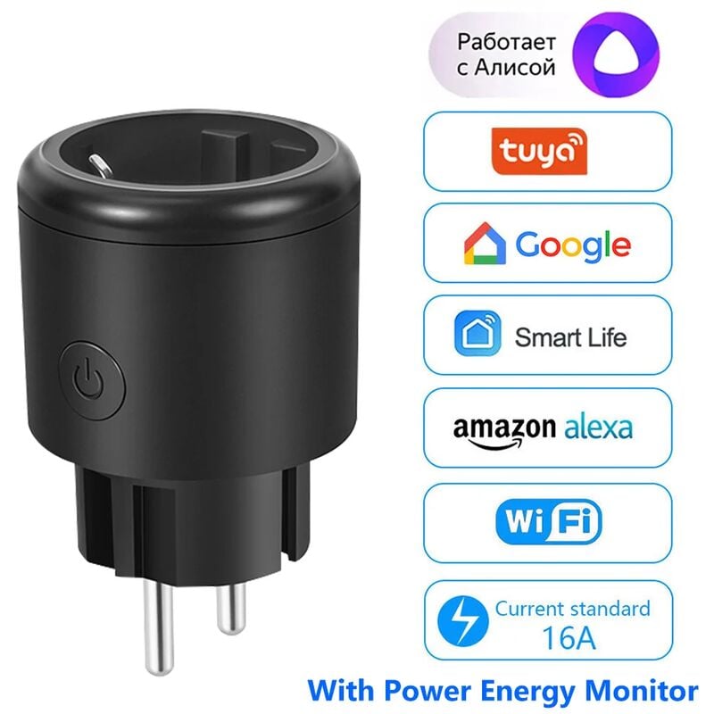 Smart plug 16A / eu wifi Smart socket + fonction de synchronisation du moniteur d'alimentation toua smartlife app fonctionne avec Alexia Google Home