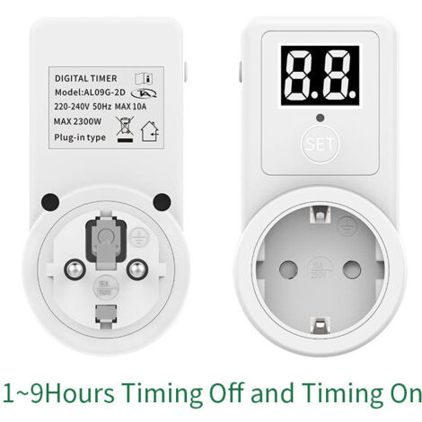 Smart Plug mit europäischem Timer, Ein-/Aus-Countdown, 2-stelliger Anzeige AL09G-2D