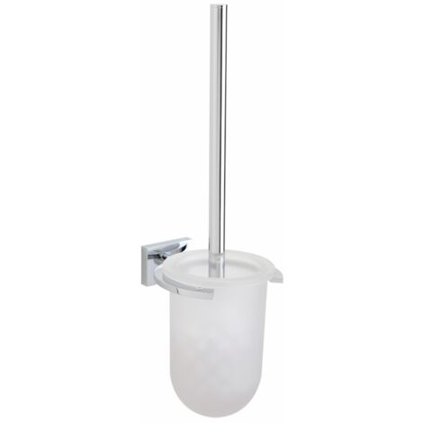 Smart - porta scopino cromato in vetro satinato