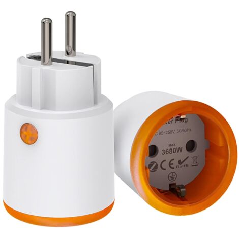 Smart Power Plugs - Zigbee Smart Plug with Metering and Timer Function, Tuya App Control, Push Notification, Zigbee Hub Required, 16A Socket, Work with Alexa, Google Home (1PCS)