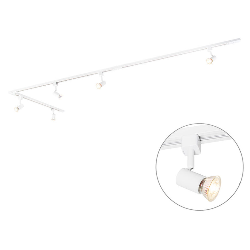 Qazqa Smartes Schienensystem Weiß 1-phasig 5-leuchtend Inkl. Wifi Gu10 - Iconic Jeany