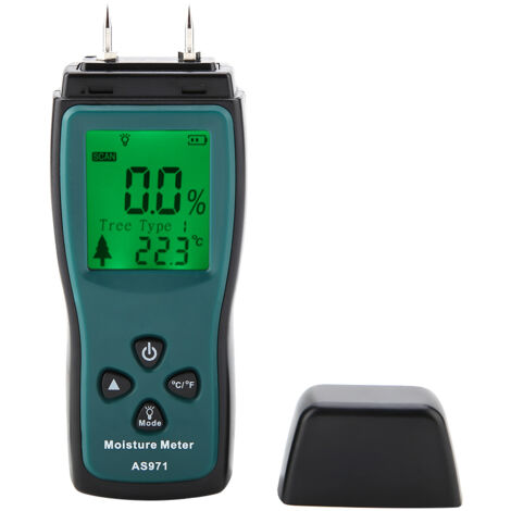 SMART SENSOR AS971 Digitales LCD-Holzfeuchtemessgerät mit Display und geschützter Sonde