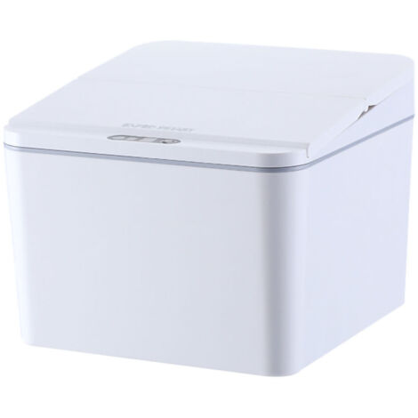 Smart Sensor Trash Waste Can Multifunctional Electric Induction Storage Bin for Desktop Car White