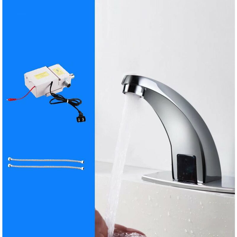 Smart Sensor Wasserhahn Vollkupfer handelsübliche Handwaschmaschine, Sensor Typ automatische Single-Cold-Water-Sensor Typ AC vierteiliges
