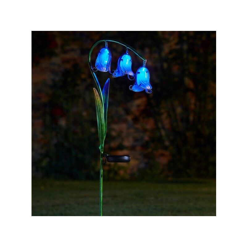 Smart Garden - Bluebell Flower Blue Glass Solar Stake Light Garden LED 1012534