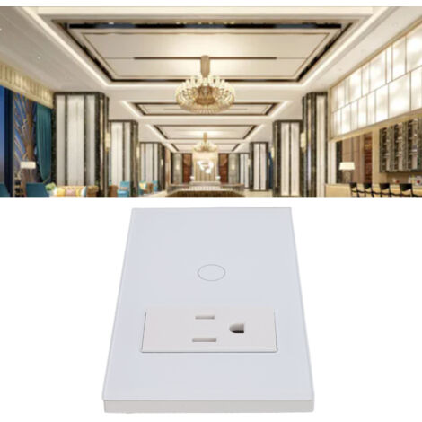 [Smart Switch] WLAN-Schalter mit 3-Loch-Steckdose und Steuerung per App – Gehärtetes Glas/PC, 12 x 7 x 4 cm
