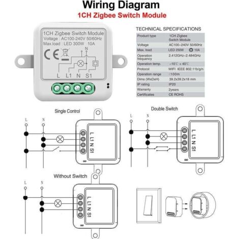 Smart Switch ZigBee modulo interruttore remoto invisibile Zero Fire interruttore nascosto timer