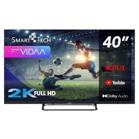 Smart Tech 40FV02V Smart TV 40 Pollici Full HD Display LED Sistema Vidaa DVBT2/C/S2 Classe E Wi-Fi colore Nero