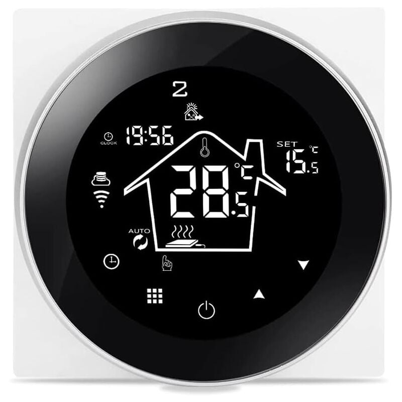 Smart Thermostat WiFi pour Chauffage au Sol électrique programmable 16A, Contrôleur de température Ambiance Alexa Google Assistant Tuya Compatible,