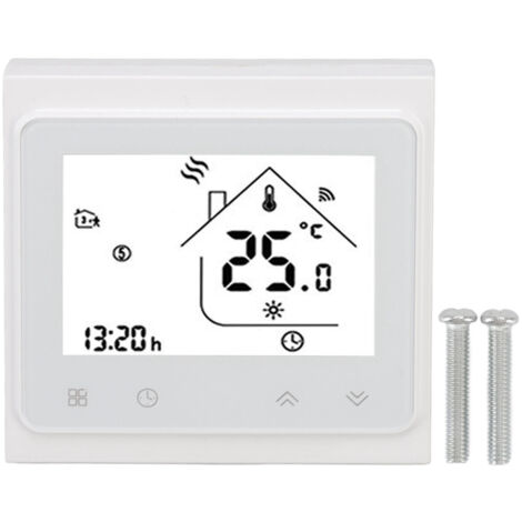 Smart Thermostat WiFi Programmable Phone App Voice Control Water Heating Temperature Controller with LCD Scree AC 95‑240V White