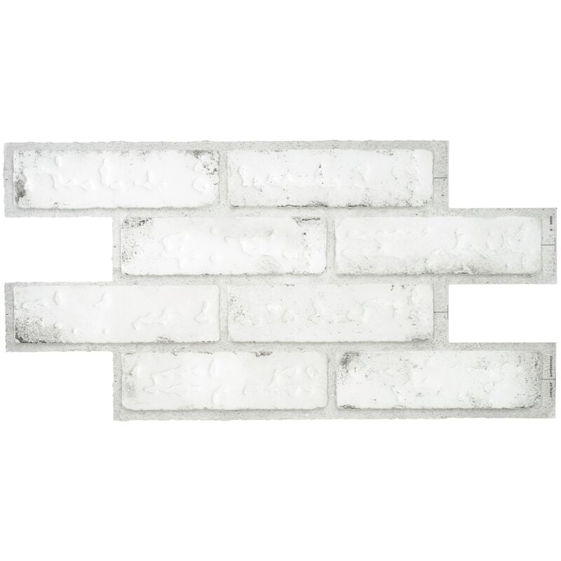 2 crédences adhésives xl - Brik Sidney Gris, Blanc - Effet brique - 54.61 cm x 27.94 cm - Smart Tiles