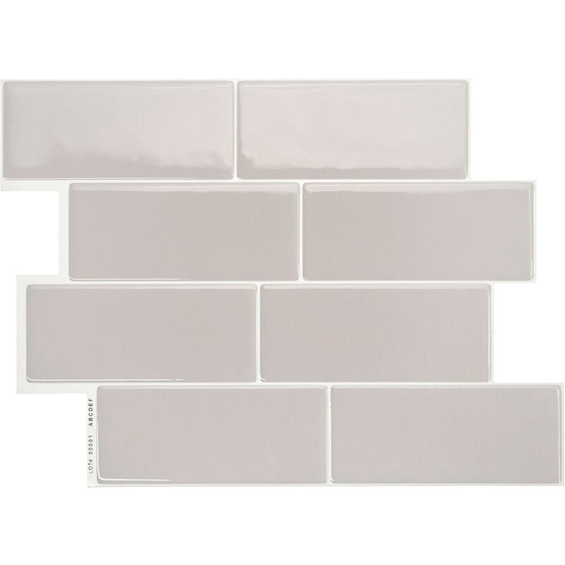 4 crédences adhésives - Metro Cassandra Gris - Effet céramique - 29.36 cm x 21.29 cm - Smart Tiles