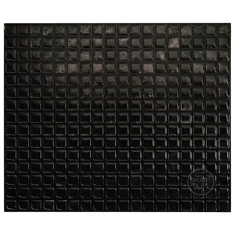 4 crédences adhésives - Minimo Nero Noir - Effet céramique - 29.34 cm x 24.49 cm - Smart Tiles