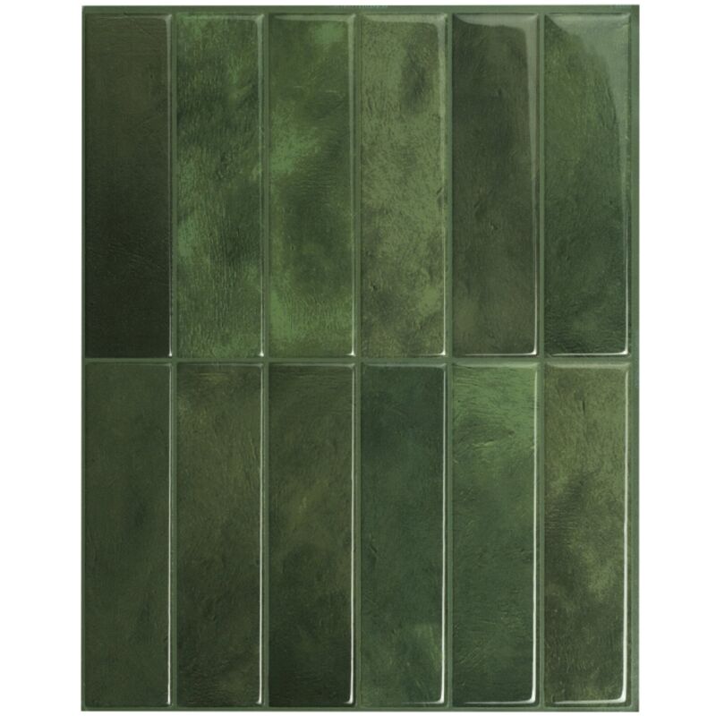 4 crédences adhésives - Morocco Sefrou Vert - Effet céramique - 29.03 cm x 22.86 cm - Smart Tiles
